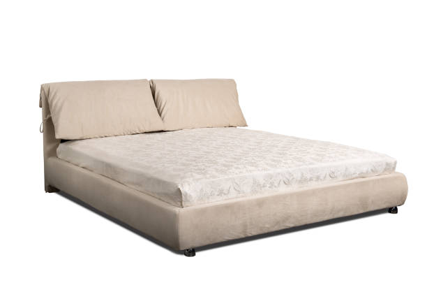 Double bed isolated on white with dropping shadow