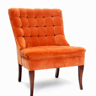 Retro orange armchair.