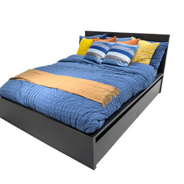 Full length of a bed with clipping path on white background