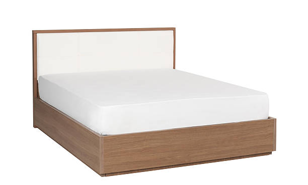 Bedroom furniture and mattress on white background clipping path