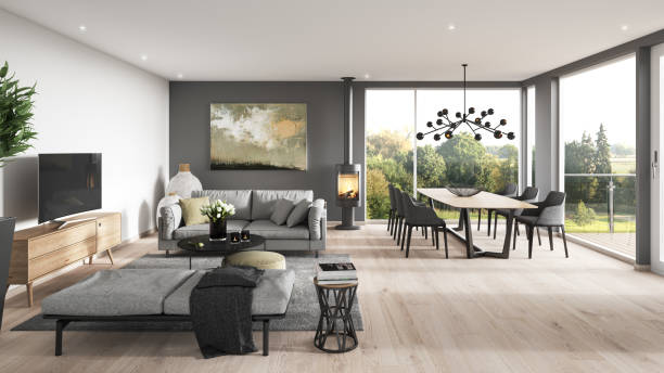 Modern interior. render image.